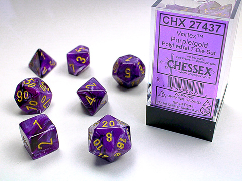 Vortex Polyhedral Purple/gold 7-Die Set