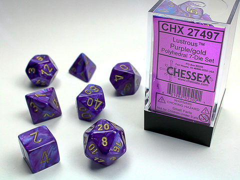 Lustrous Polyhedral Purple/gold 7-Die Set