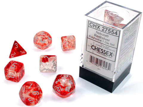 Nebula® Polyhedral Red/silver Luminary 7-Die Stet