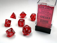 Translucent Polyhedral Red/white 7-Die Set