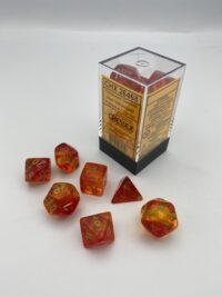 Gemini Polyhedral Translucent Red-Yellow/gold 7-Die Set