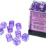 Borealis 12mm d6 purple/ white Luminary Dice Block