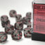 Translucent 16mm d6 Smoke/red Dice Block (12 dice)
