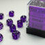 Translucent 12mm d6 Purple/white Dice Block (36 dice)