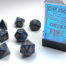 Opaque Polyhedral Dusty Blue/copper 7-Die Set