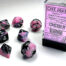 Gemini Polyhedral Black-Pink/white 7-Die Set