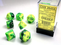Gemini Polyhedral Green-Yellow/silver 7-Die Set