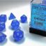 Frosted Polyhedral Blue/white 7-Die Set
