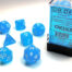 Frosted Polyhedral Caribbean Blue/white 7-Die Set