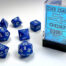 Opaque Polyhedral Blue/white 7-Die Set