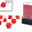 Translucent Mini-Polyhedral Red/white 7-Die Set