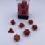 Scarab Mini-Polyhedral Scarlet/gold 7-Die Set