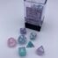 Nebula Mini-Polyhedral Wisteria/white 7-Die Set
