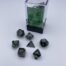 Gemini Mini-Polyhedral Black-grey/green 7-Die