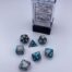 Gemini Mini-Polyhedral Steel-Teal/white 7-Die