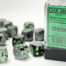 Gemini® 16mm d6 Black-Grey/green Dice BlockT (12 dice)