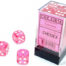 Translucent 16mm d6 Pink/white Dice Block 12 dice