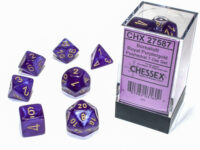 Borealis® Polyhedral Royal Purple/gold Luminary 7-Die Set