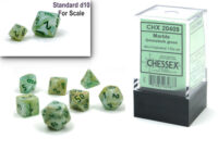 Marble Mini-Polyhedral Green/dark green 7-Die