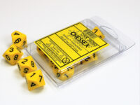 Chessex Opaque Polyhedral Ten d10 Set - Yellow/black